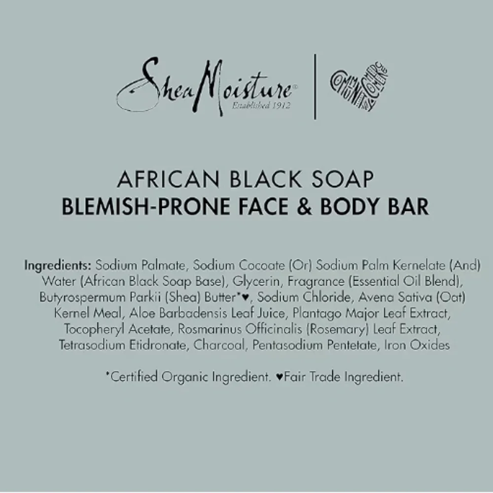 2pk Shea Moisture African Black Soap W/Shea Butter For Blemish Prone Oily Skin - Picture 8 of 12
